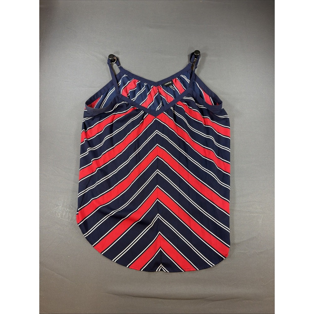 Torrid Tank Top Shirt Adult Plus Red Striped Swing Cami V Neck Pullover Women 1